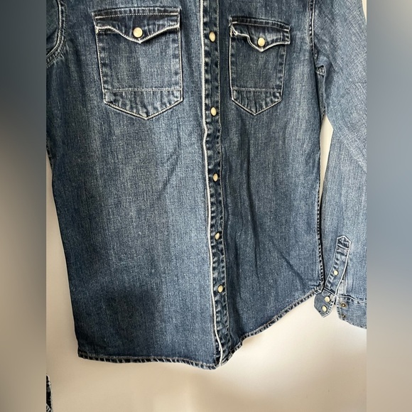 All-Saints Duncan LS Shirt Western Denim Button-Up Shirt Slim Fit XS - Picture 8 of 10